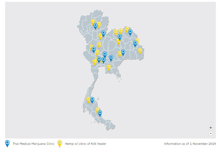 Proposed Thai medical marijuana locations