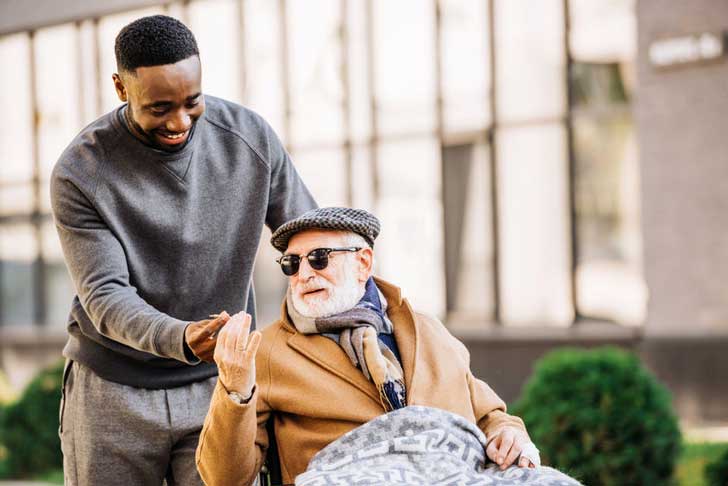 Smoking a joint with grandfather