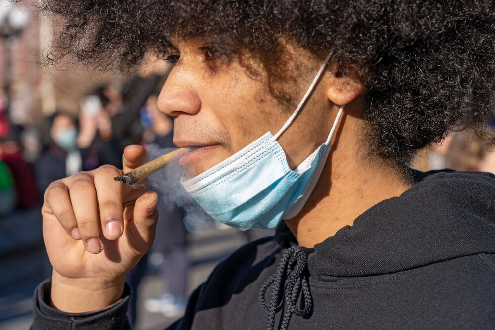 Smoking weed in the park a few days after it became legal in NY