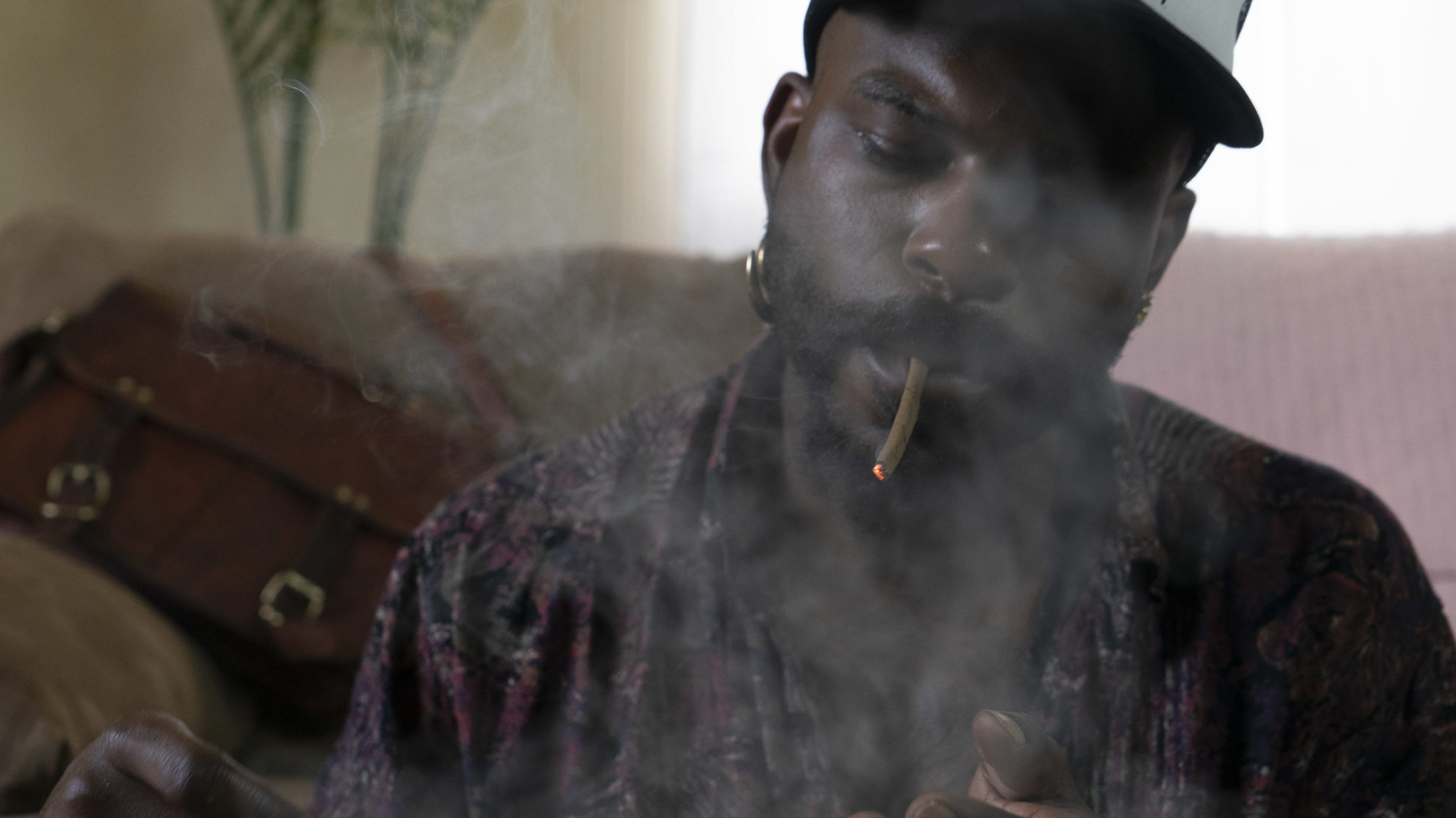 Smoking a blunt