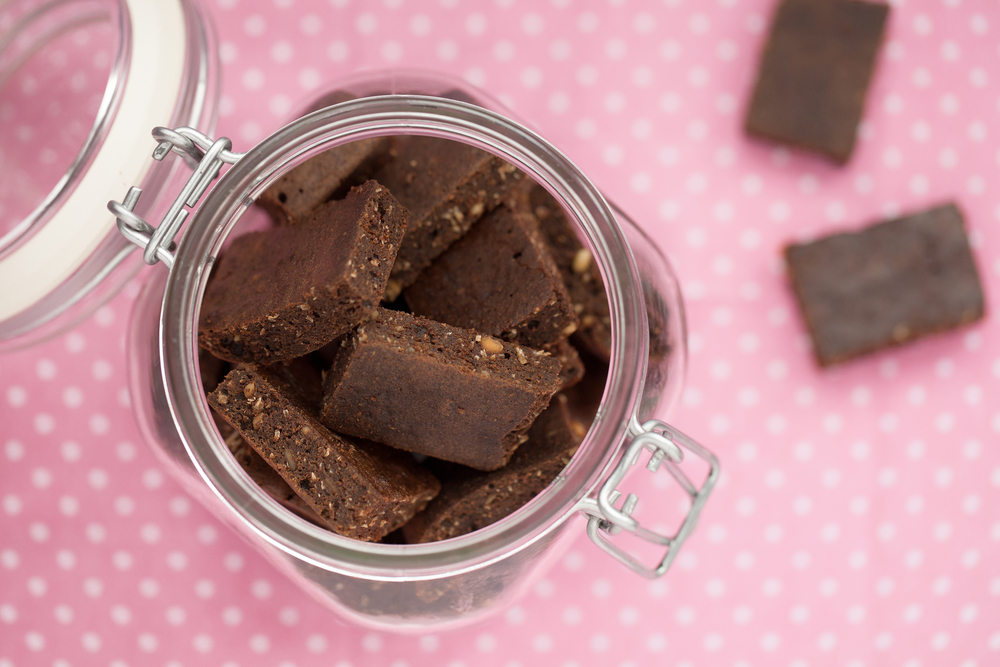 Cannabis brownies in a jar
